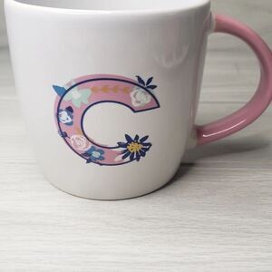 Clay art pl 19oz mug barrel asst monogram flrl krog
